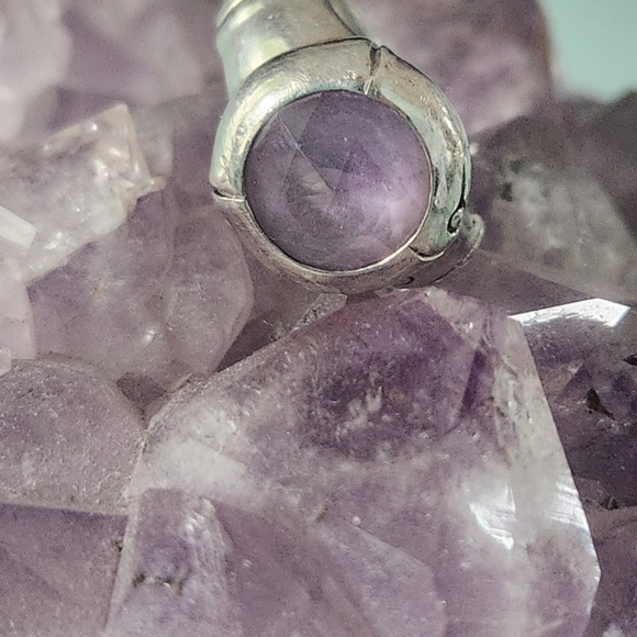 John Hardy Sterling Silver & Amethyst Bamboo Ring, size 7, preloved - Picture 8 of 14